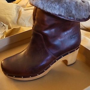 Leather and Lamb Fur Ugg Boots
